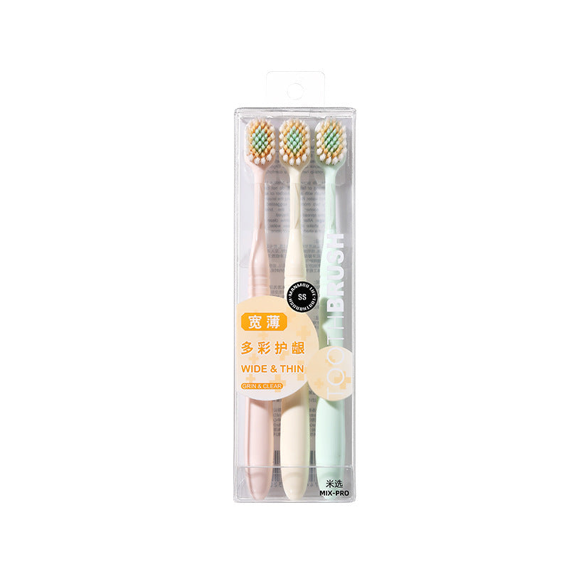 Soft Bristle High-Quality Toothbrush for Adults, 3-Pack