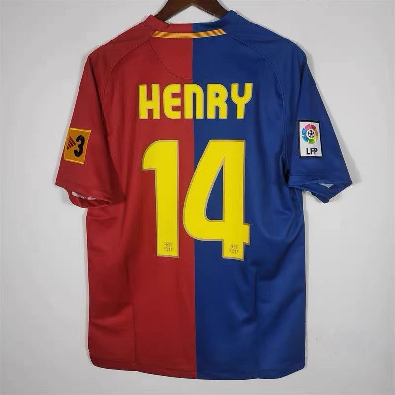 08-09 Barça 10 Messi Eto'o 14 Henry Xavi Iniesta Camiseta retro local/visitante