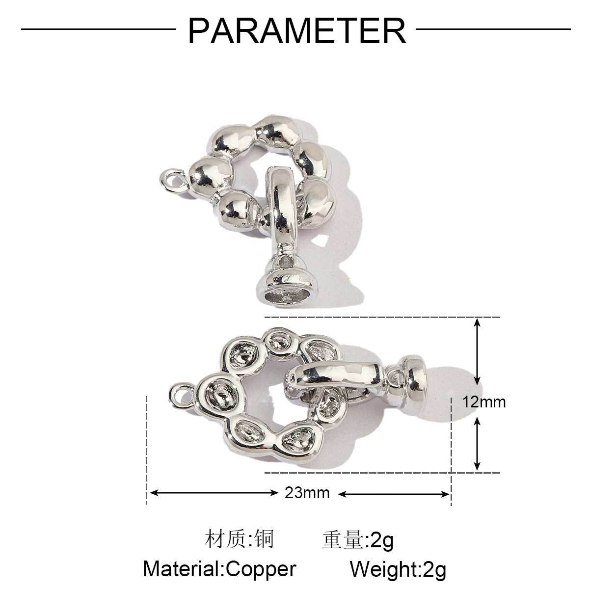 Pig nose copper zircon removable universal buckle connecting buckle