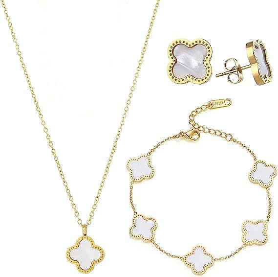 Titanium Steel Clover Jewelry Set, No Fading, Elegant