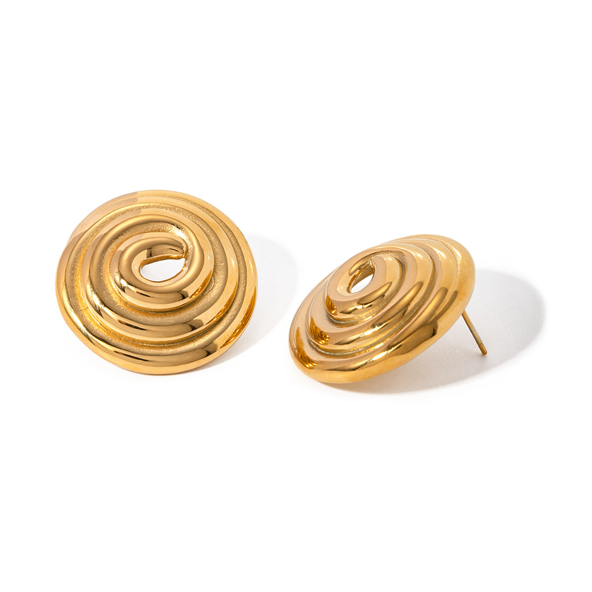 Threaded Hoop Disc Earrings
