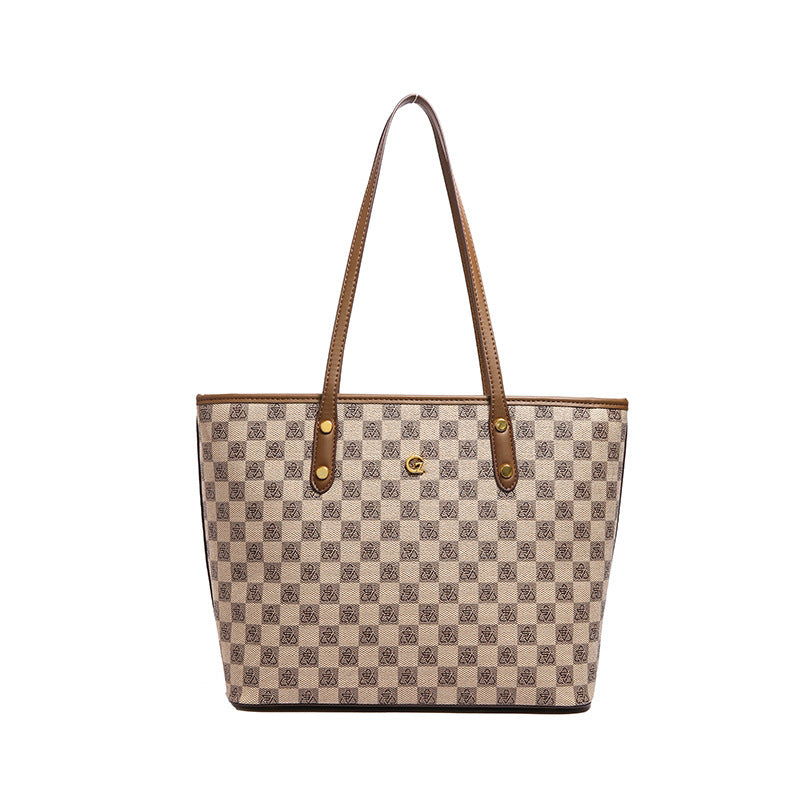 Printed shoulder tote bag