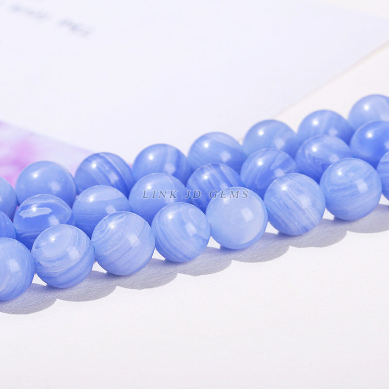 Cuentas sueltas de ágata sintética de color azul violeta