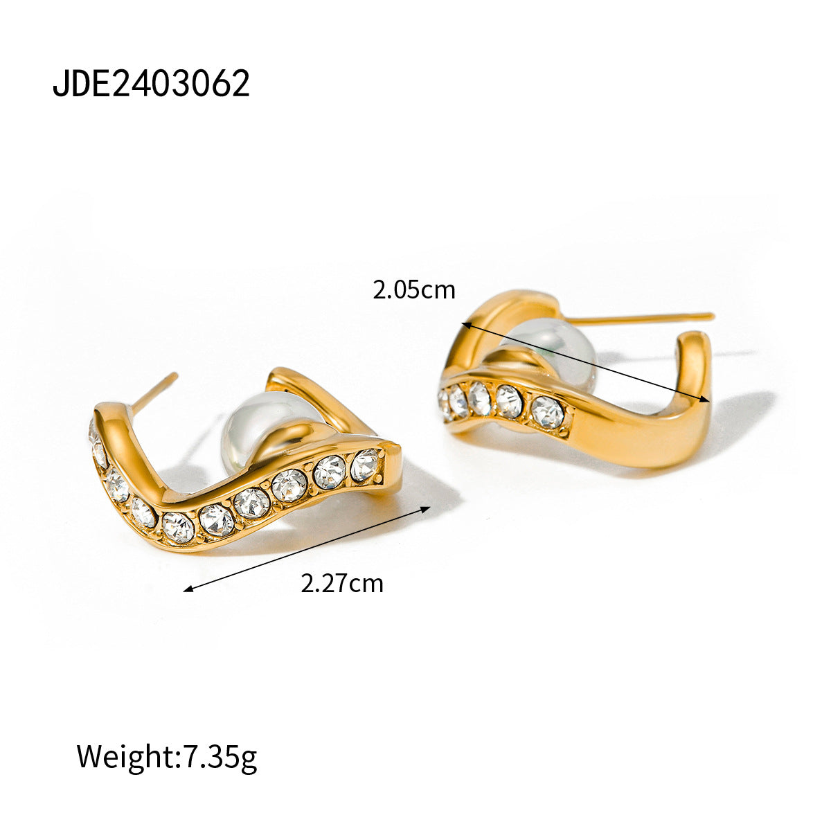 Wave shape earrings