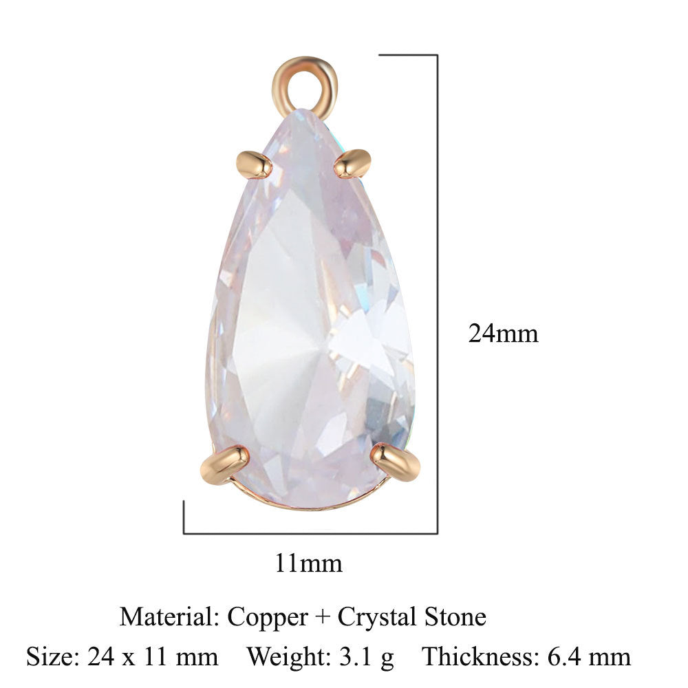 Colgante de cristal de cobre con forma de mariposa y gota de agua