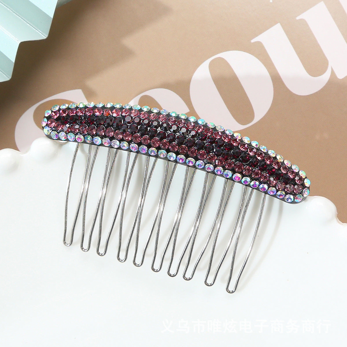 Acrylic rhinestone color pressure hair plug comb hairpin