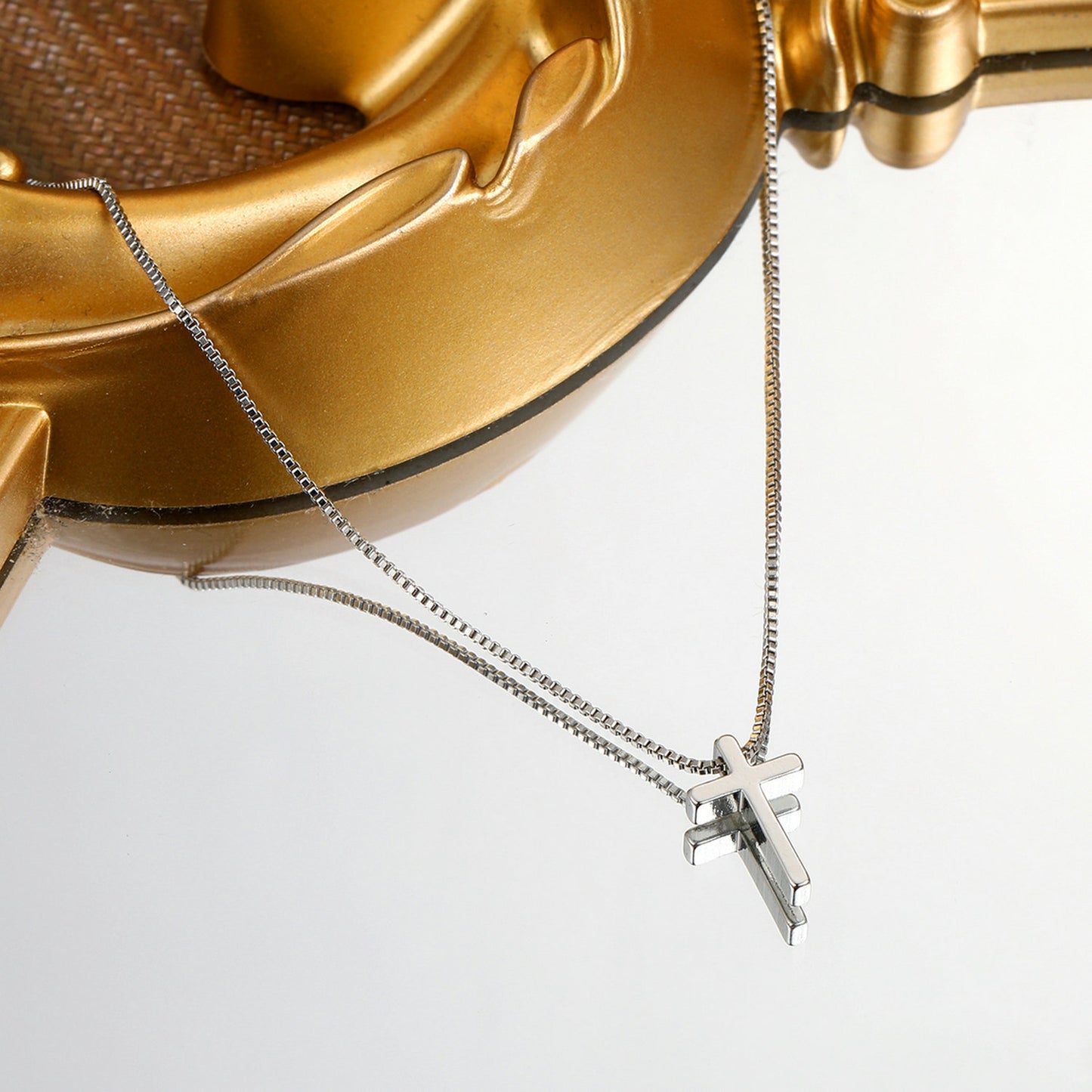 Gold-Plated Cross Pendant Necklace