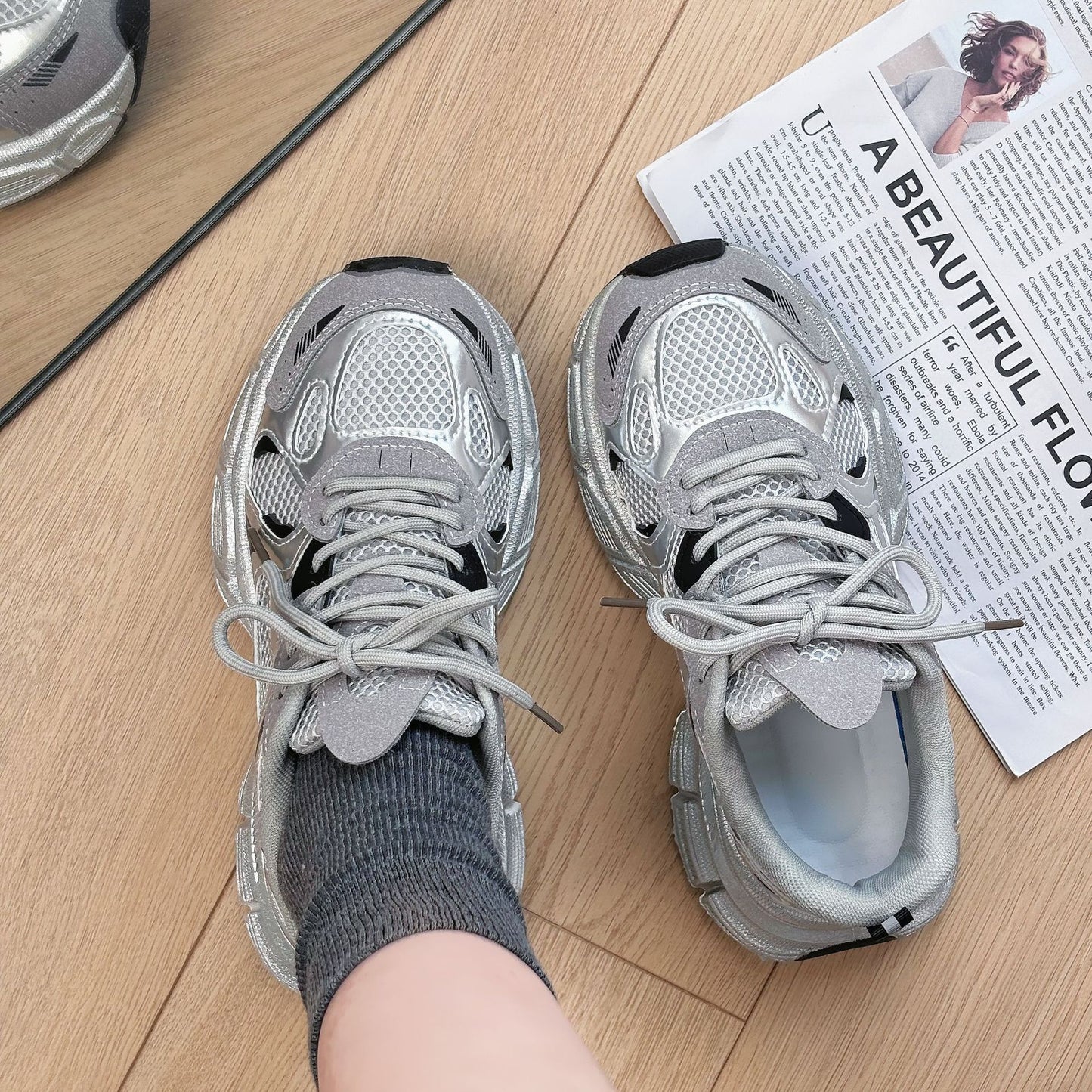 Summer women's mesh breathable thin sports shoes
