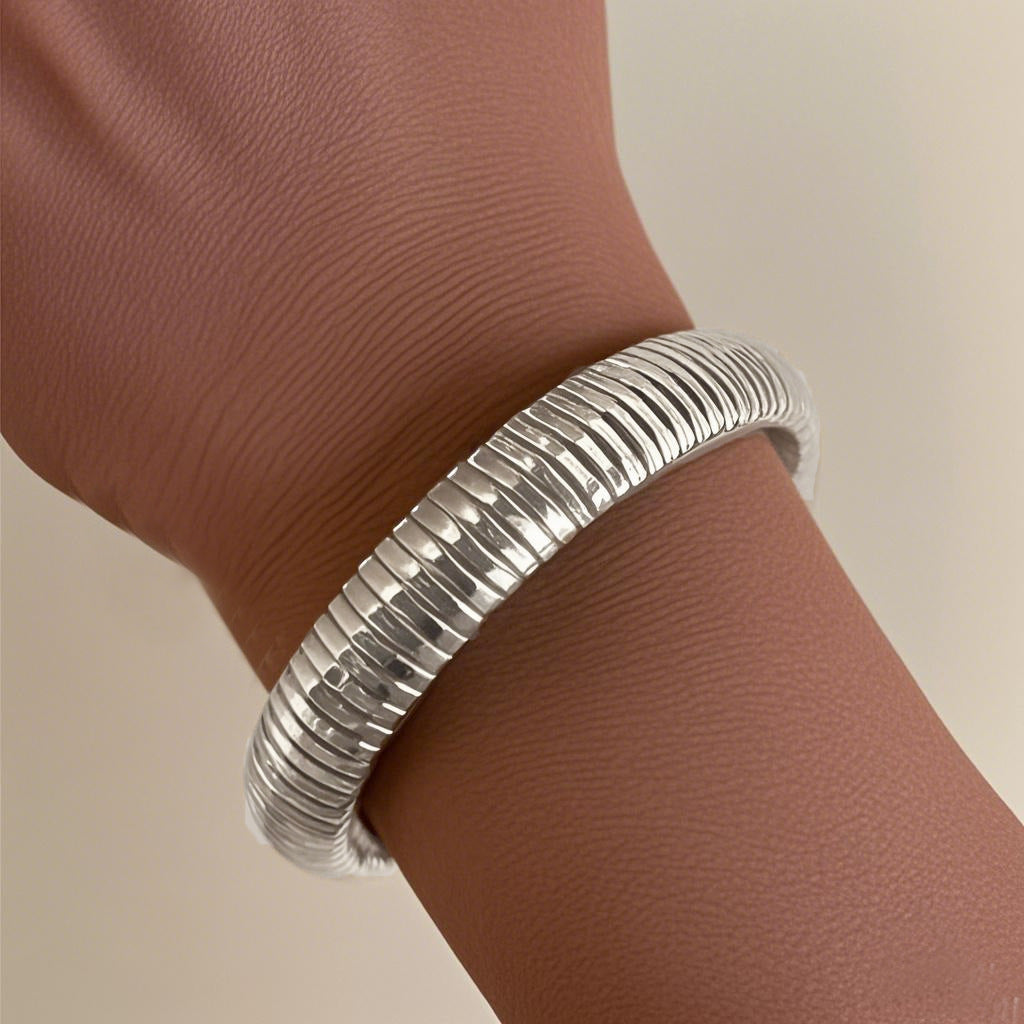 Gold Snake Bone Wide Bracelet