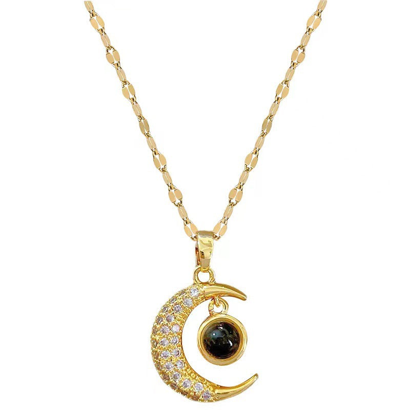 Collar de proyección de luna "Te amo" para mujer