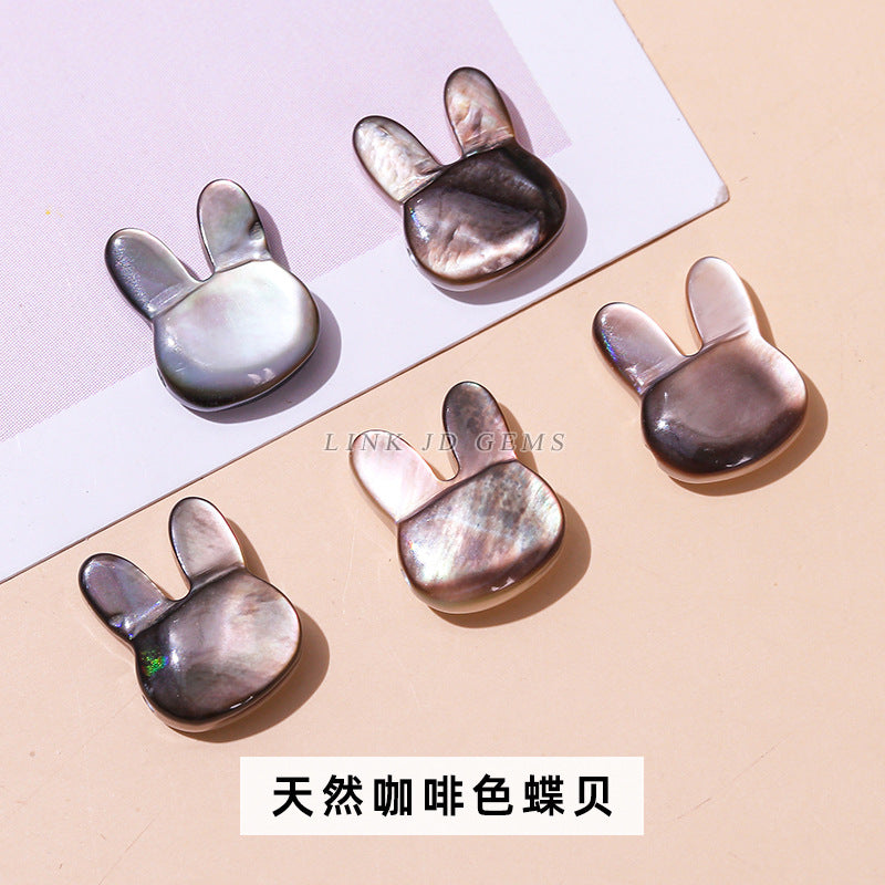 Accesorios para cabeza de conejo con concha de mariposa blanca natural de 10/12 mm