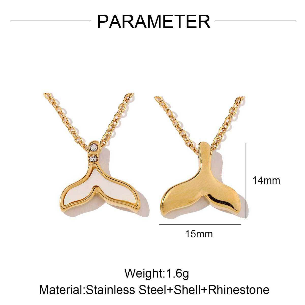 Colgante de collar de acero y titanio con circonitas y conchas