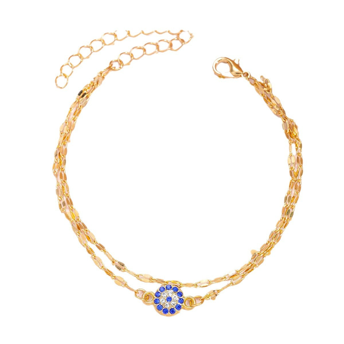 Gold-Plated Evil Eye Double-Layer Bracelet