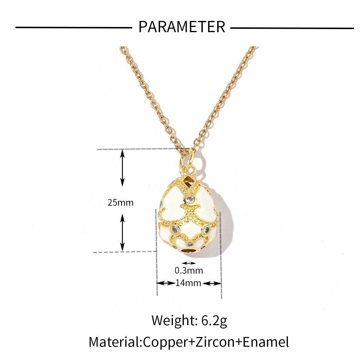 18K real gold color-preserving copper zircon water drop eye pendant.