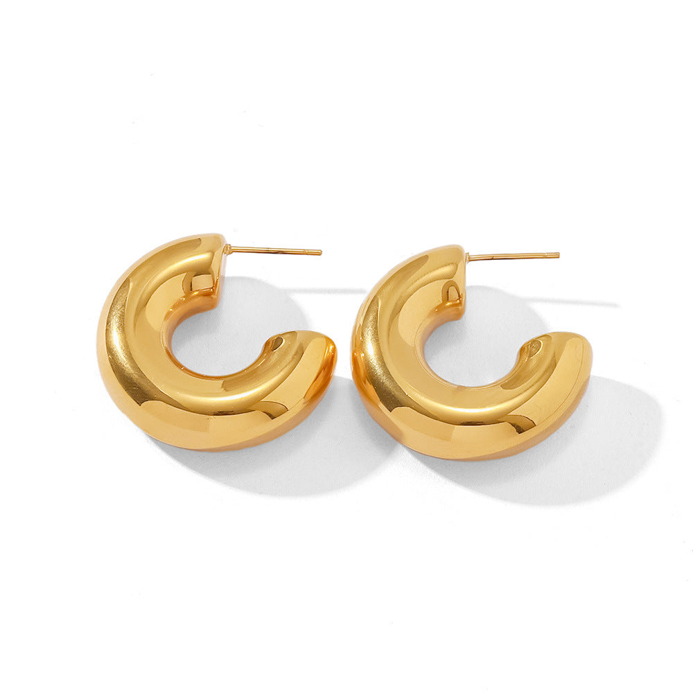 c-shaped twist earrings