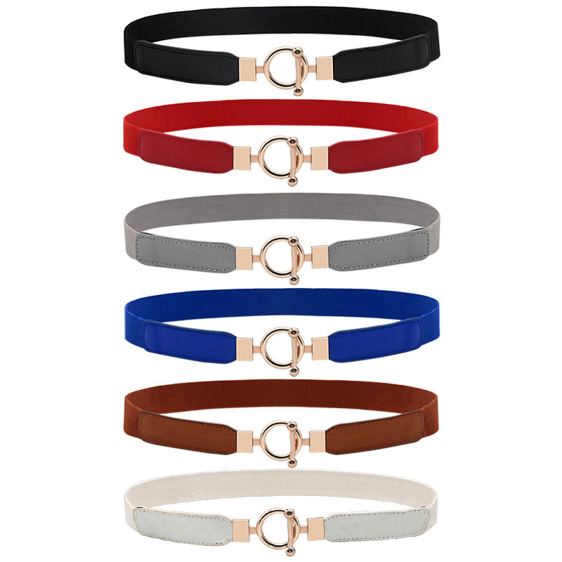 Retro Circle Button Slim Waist Seal