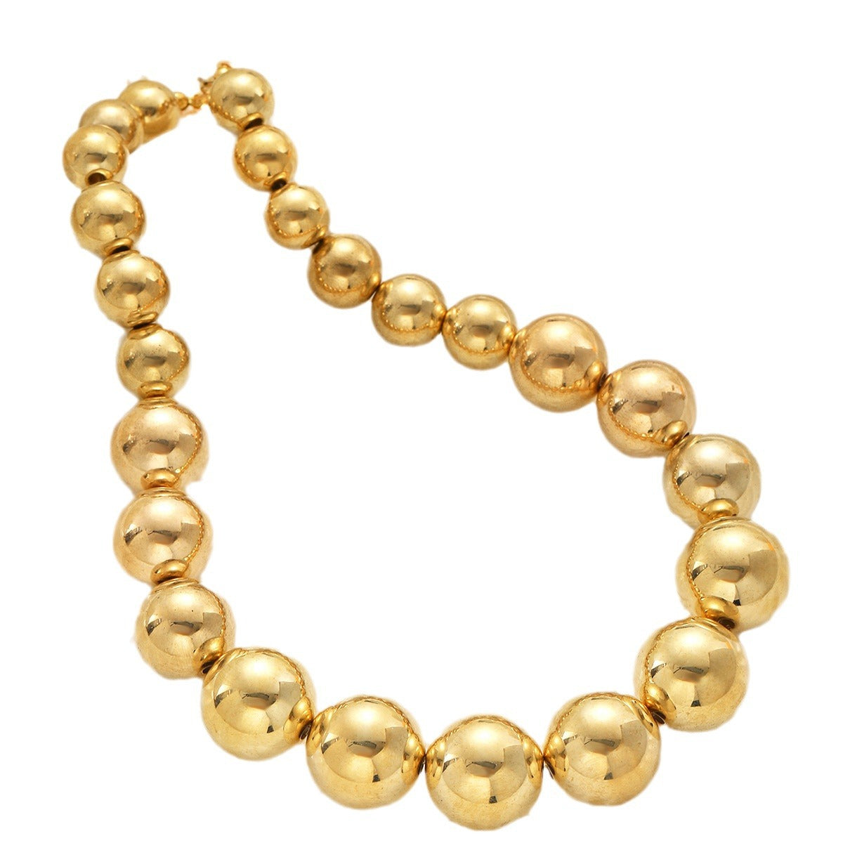 Geometric Gold Bead Necklace