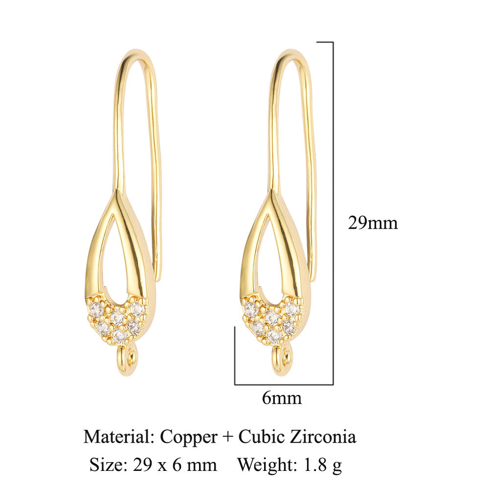 Water drop bee butterfly women's copper ear buckle