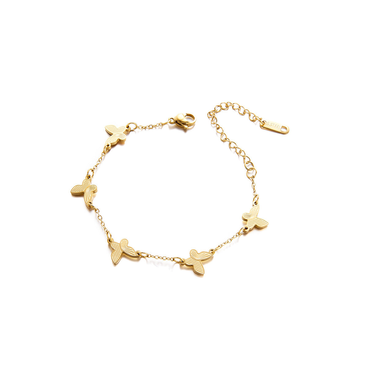 Women's 18K Gold-Plated Titanium Steel Butterfly Bracelet — Non-Fading Luxury