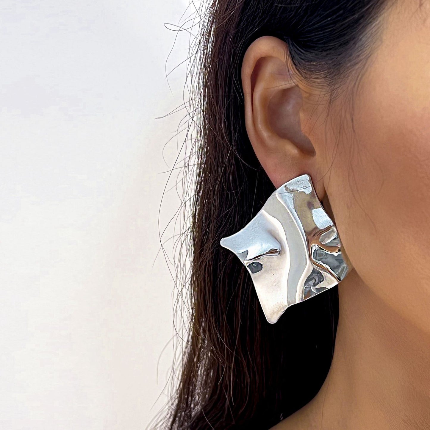 Metal Heart Stud Earrings