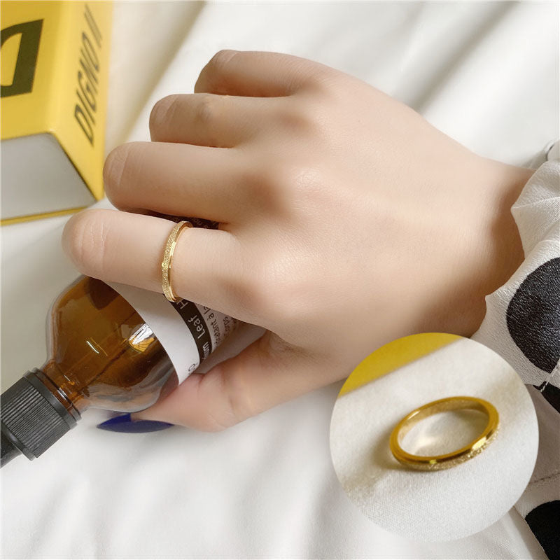 Women's Titanium Steel 3-Piece Retro Index Ring Set