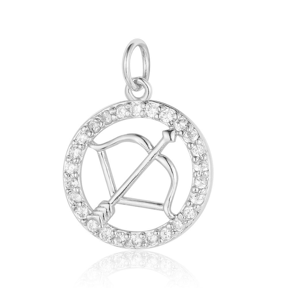 Twelve constellations copper zircon pendant DIY