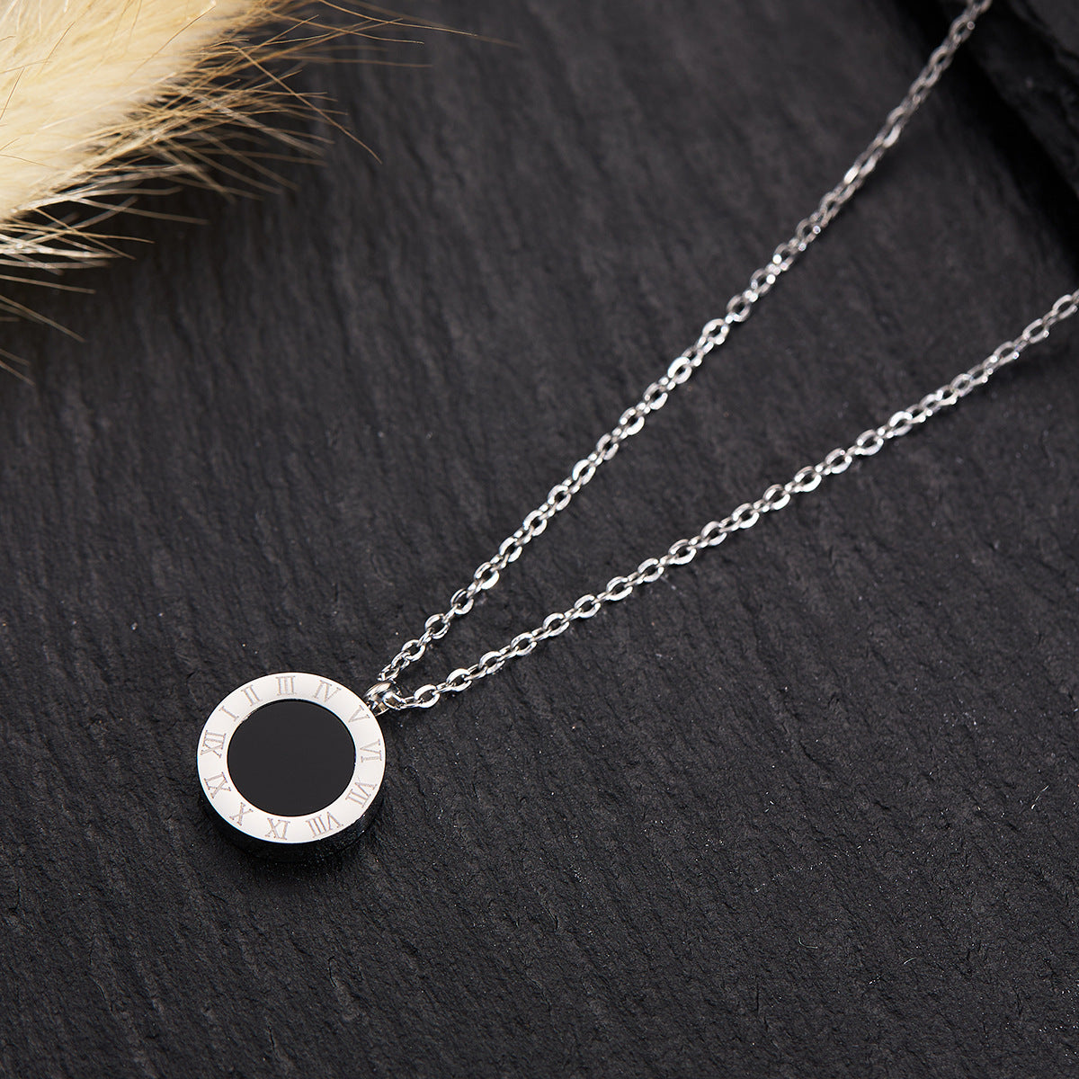 Silver Titanium Steel Necklace Strip