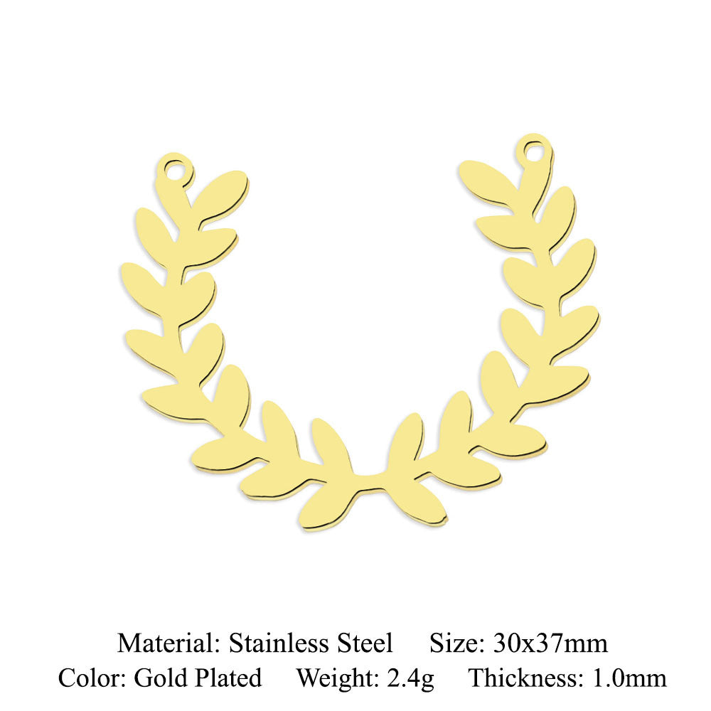 5 pcs/pack, mushroom flower titanium steel pendant.