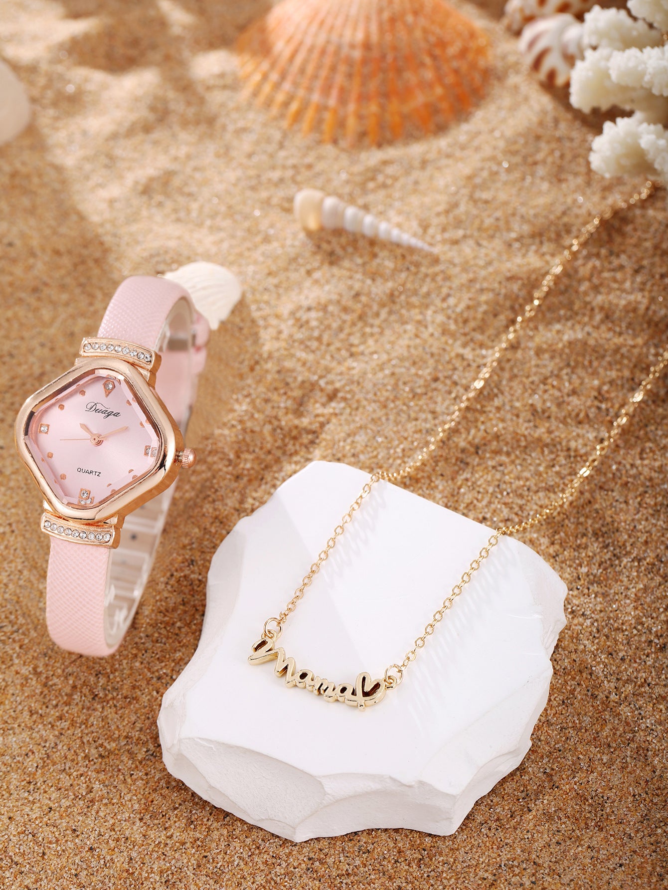 Watch Pearl Bracelet Tulip Star Moon Jewelry Set