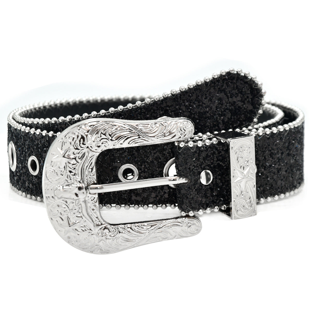 Rhinestone belt female ins wind wide belt