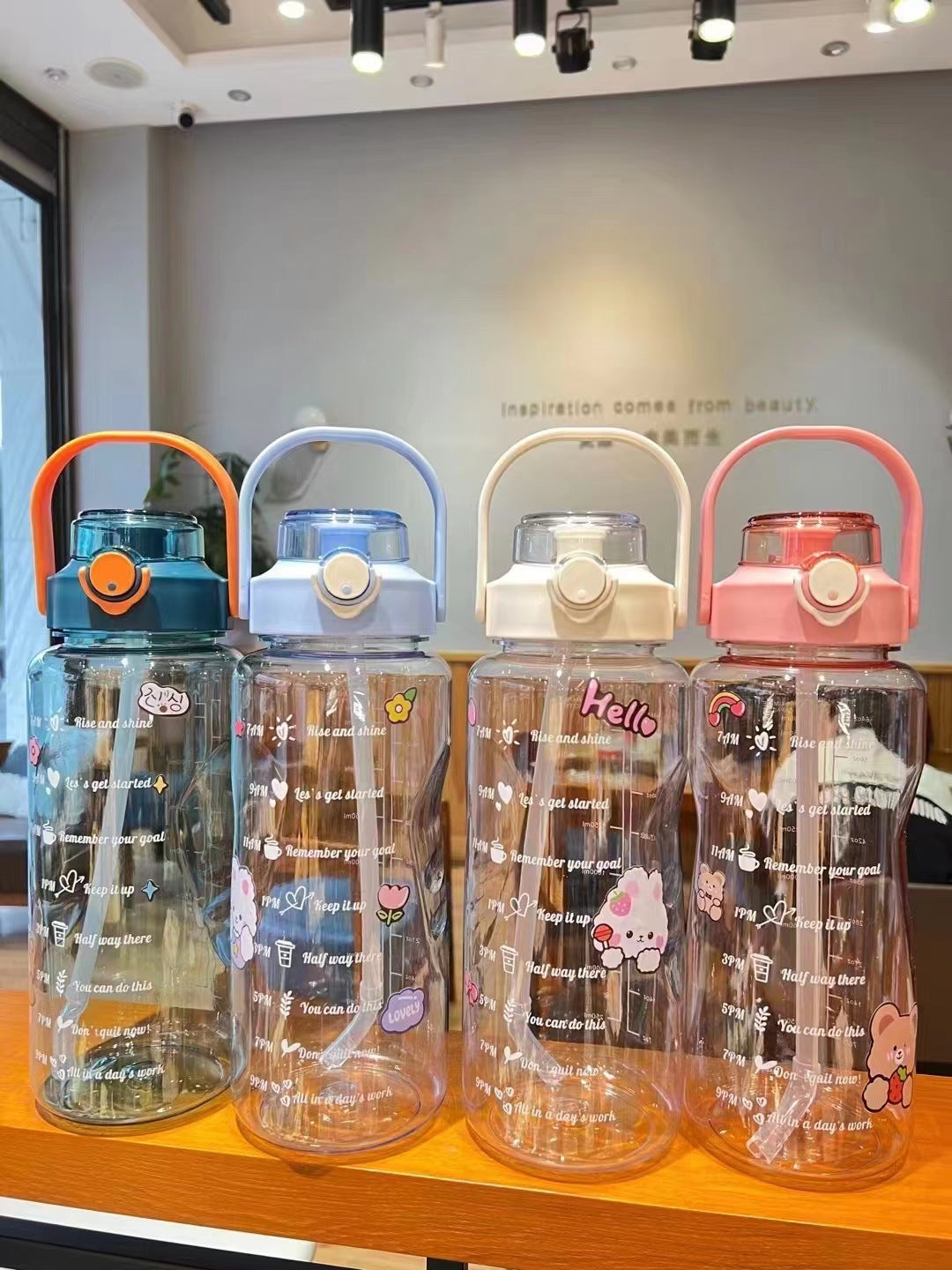 1500ml Plastic Water Bottle with Time Markings