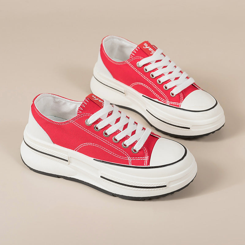 Zapatos de lona de suela gruesa de moda 2023 para mujer