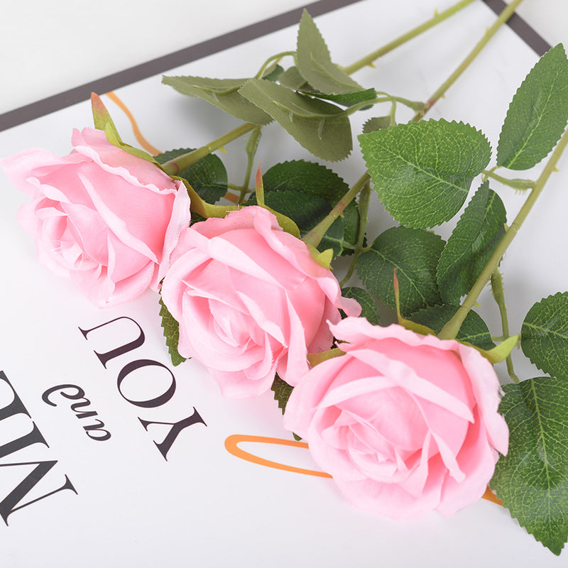 Simulation velvet rose single