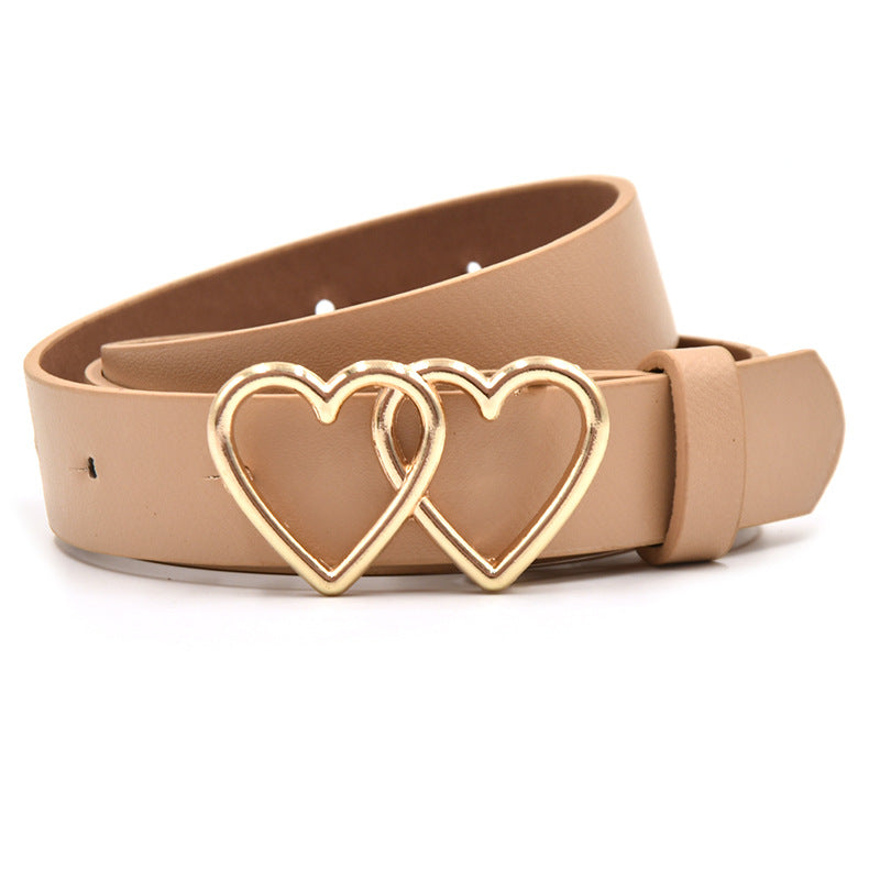 Double love snap buckle belt