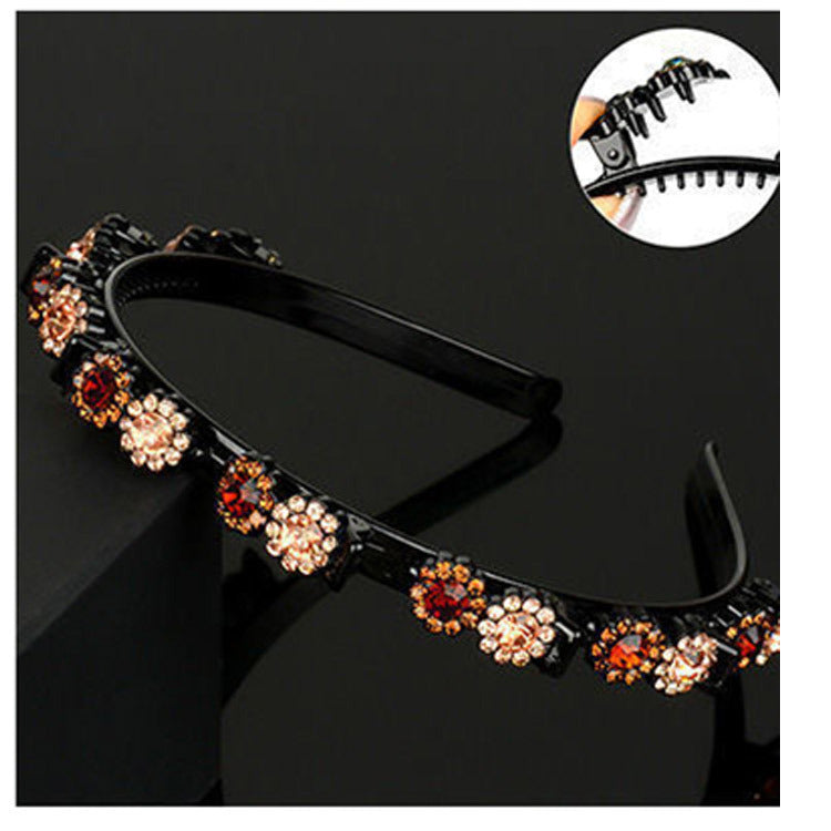 Sunflower rhinestone broken hair headband
