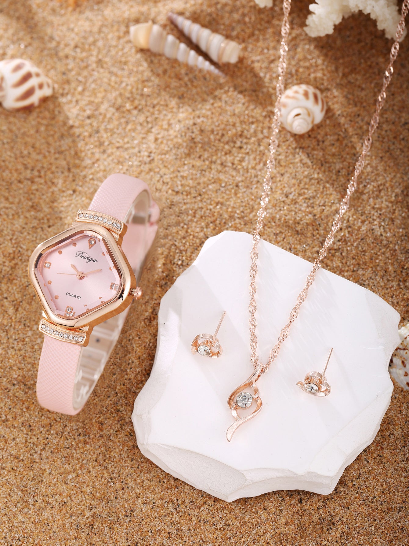 Watch Pearl Bracelet Tulip Star Moon Jewelry Set