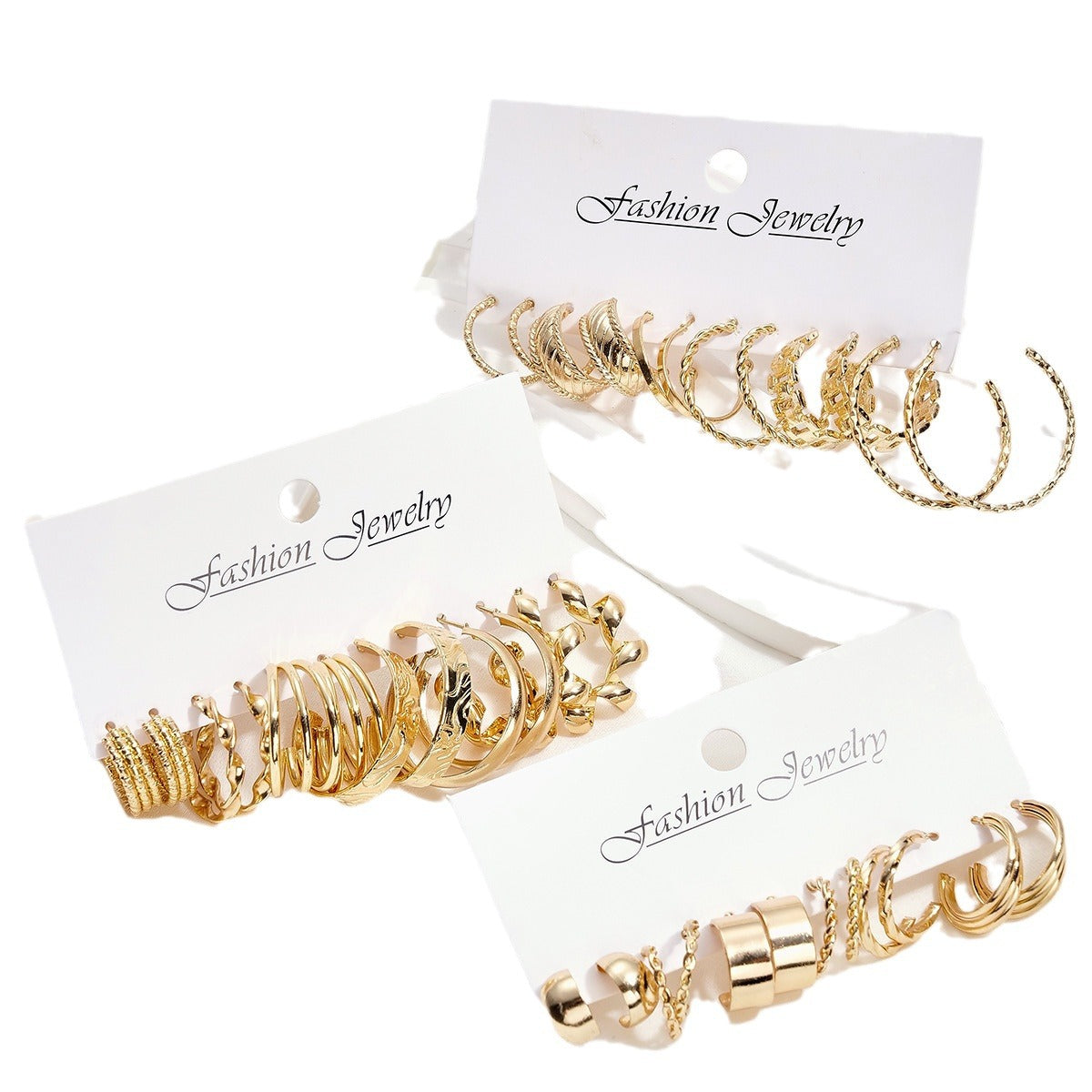 18-Piece Metal Spiral Earring Set