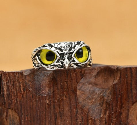 Vintage Devil's Eye Owl Ring