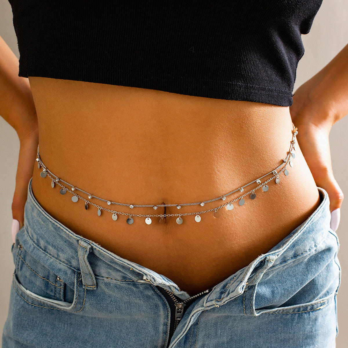 Body chain Metal rhinestone chain Waist chain