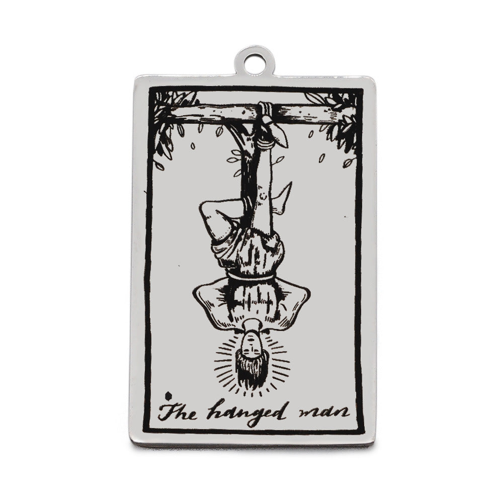 5 pcs/bag Tarot titanium steel pendant retro