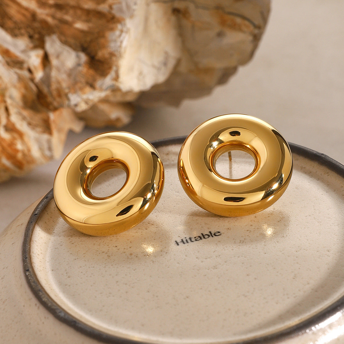 Titanium steel hoop earrings