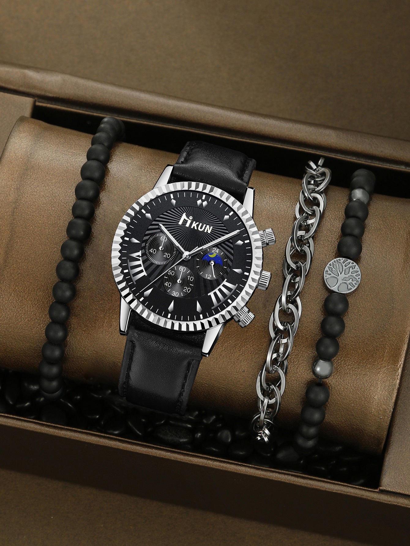 Watch Personalized Alloy Beaded Bracelet Set