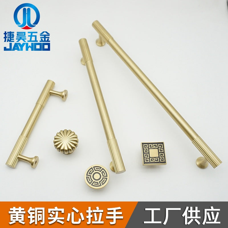 Solid brass cabinet door handle