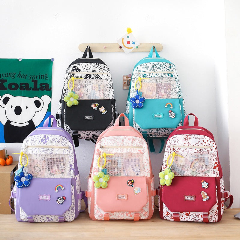 Mochila escolar de gran capacidad para estudiantes de 4 piezas