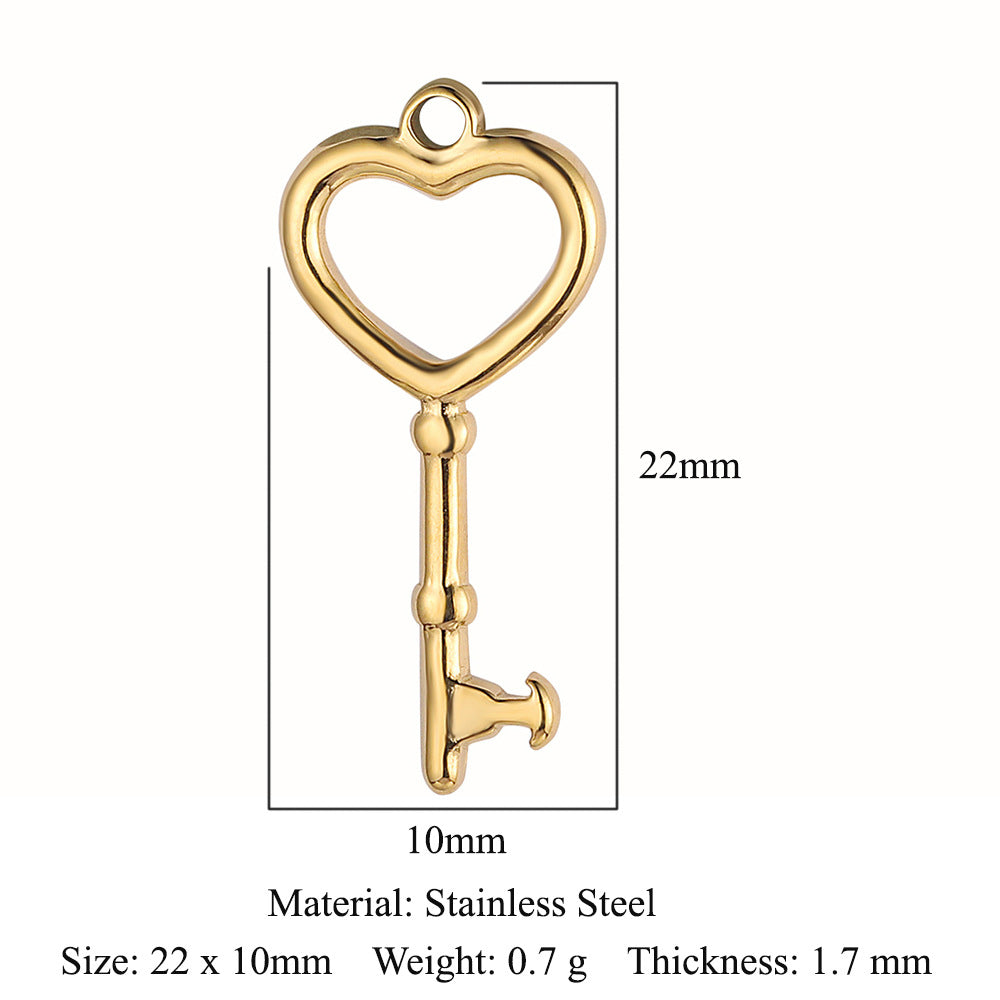 Colgante de acero inoxidable con símbolo de infinito y corazón de melocotón