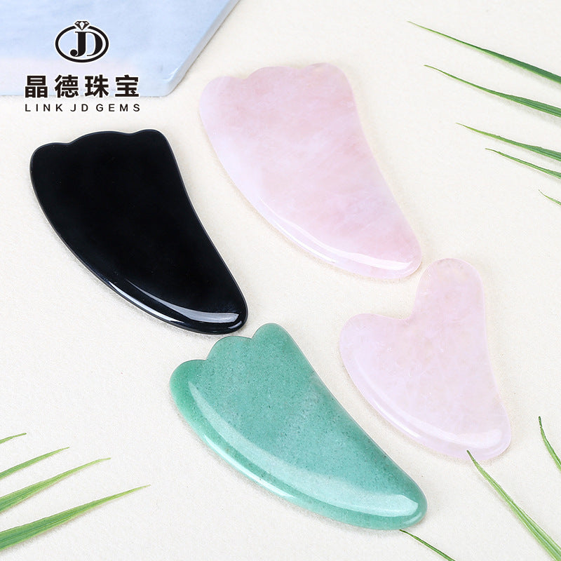 Powder crystal jade heart-shaped scraping board