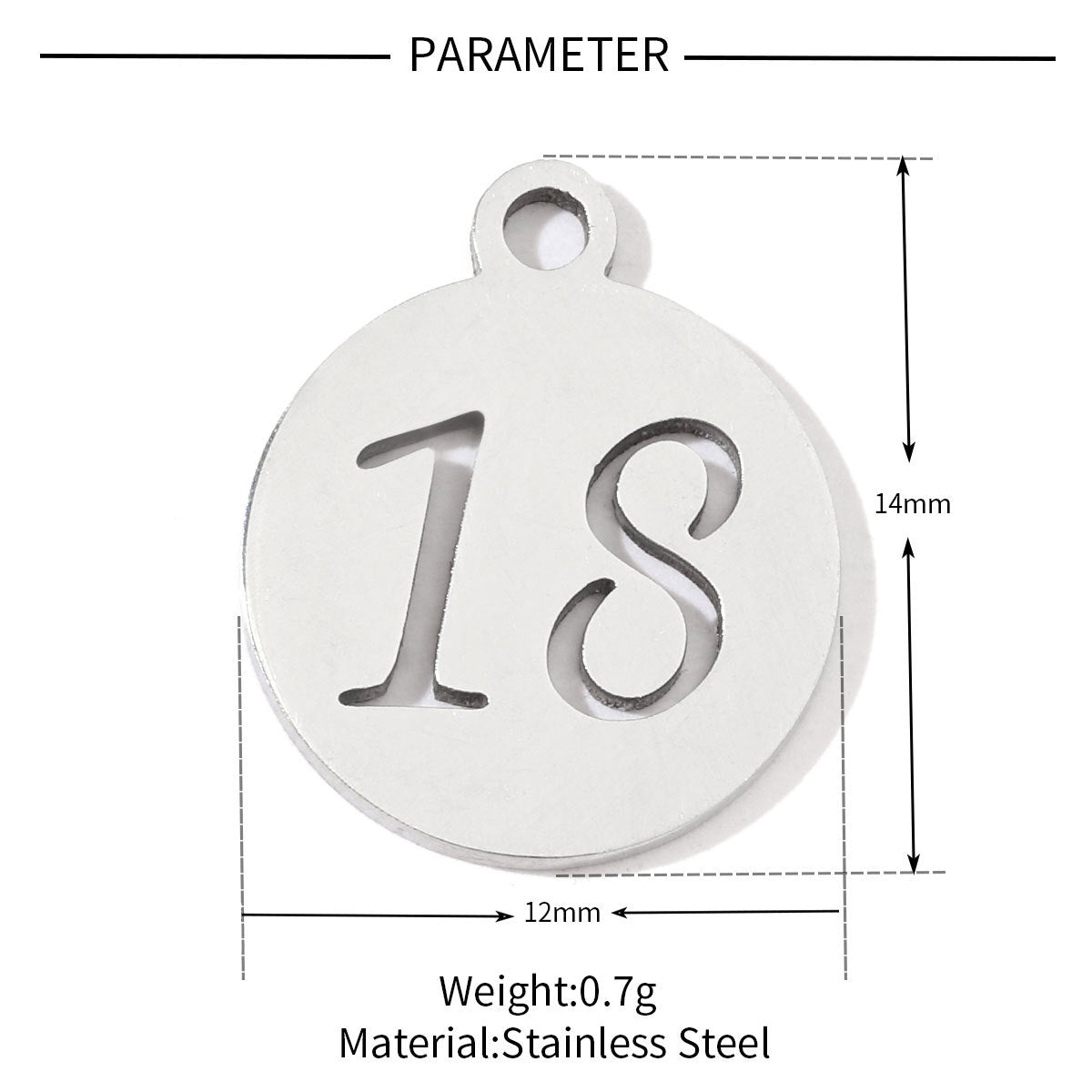 20 pcs/pack of boys and girls digital titanium steel pendants