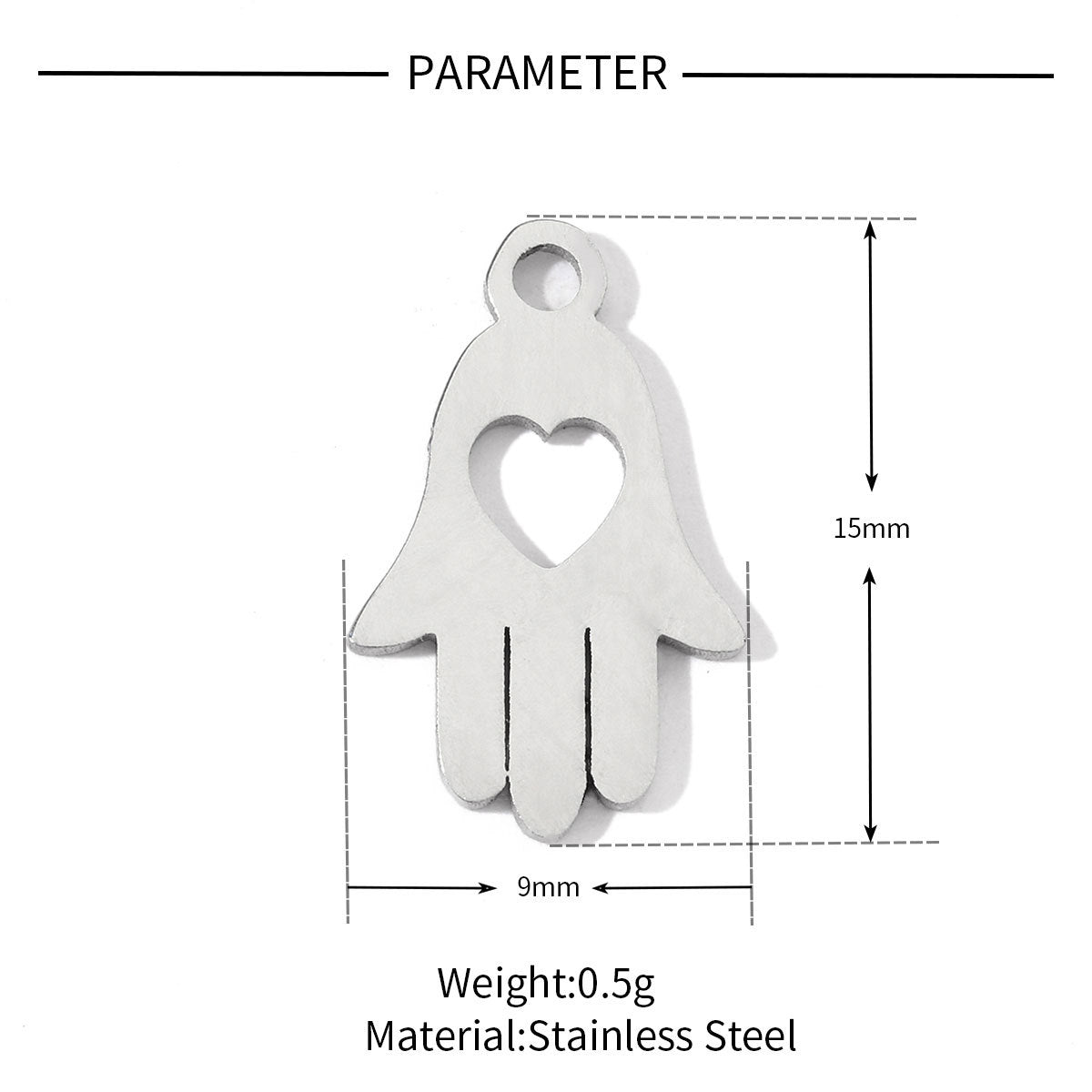 20 pcs/pack Clover hand key Titanium steel DIY pendant