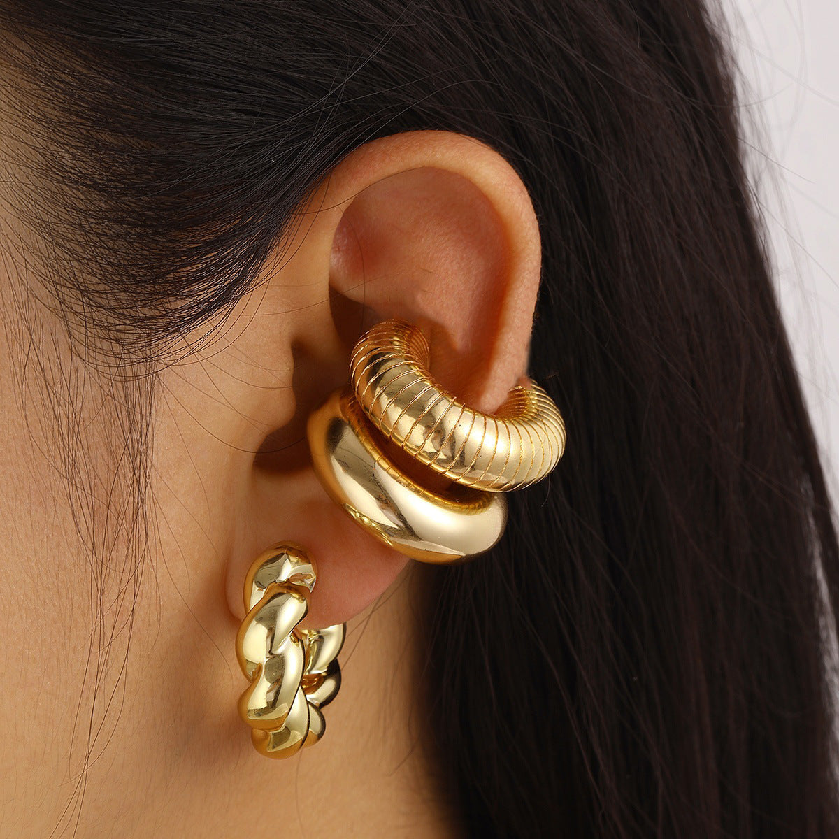 C-Shaped Hollow Ear Clips Set