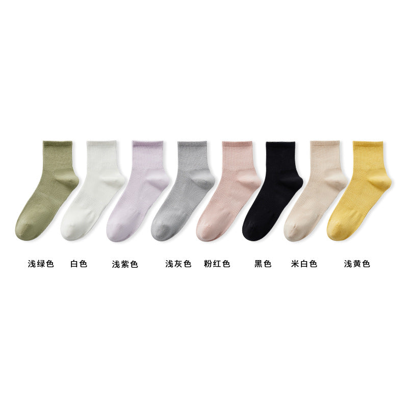 Spring-Summer Thin Solid Color Mesh Women's Socks
